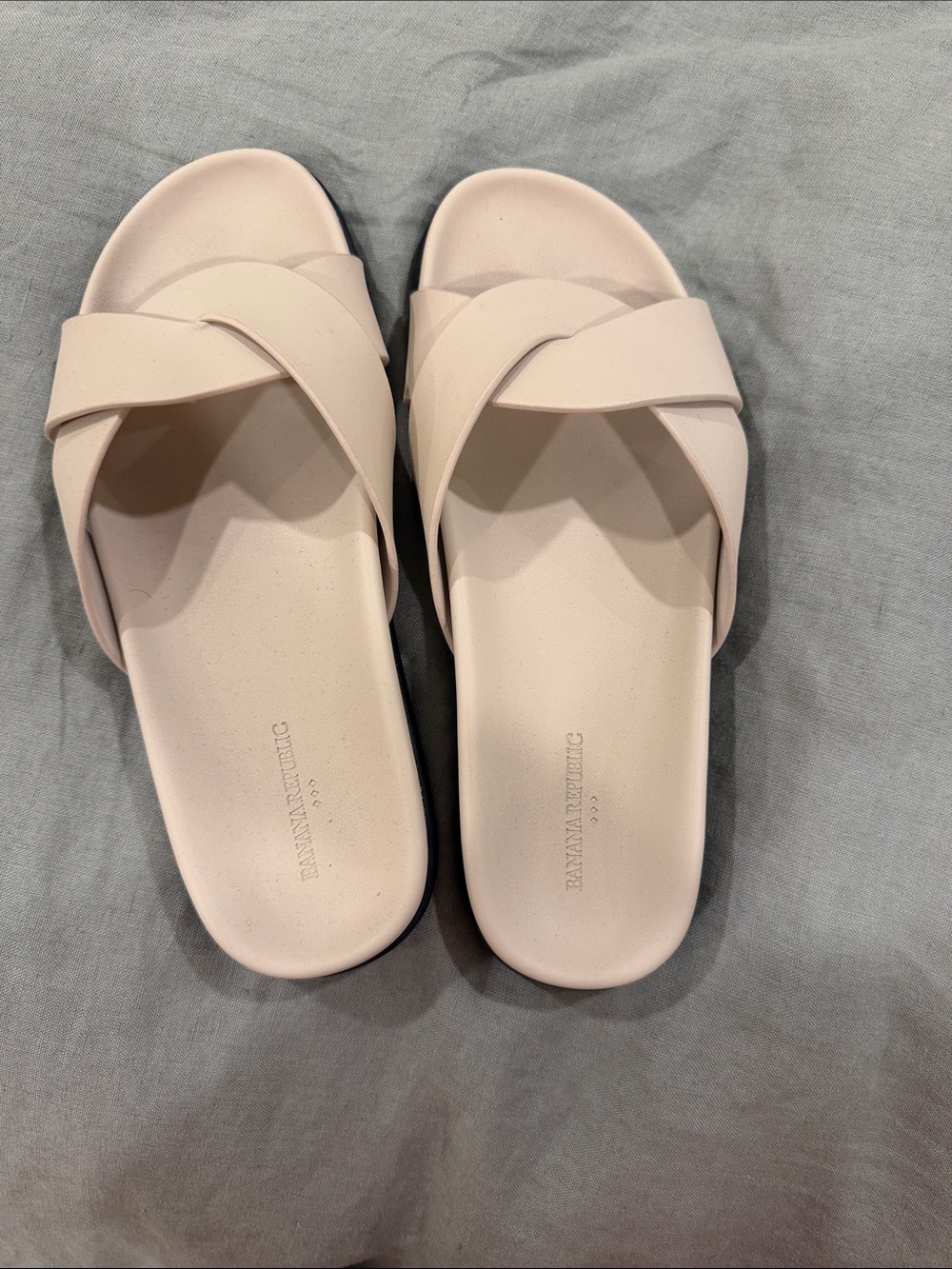 Banana Republic Women's Crossed-Strap Slide Sandals — Cream